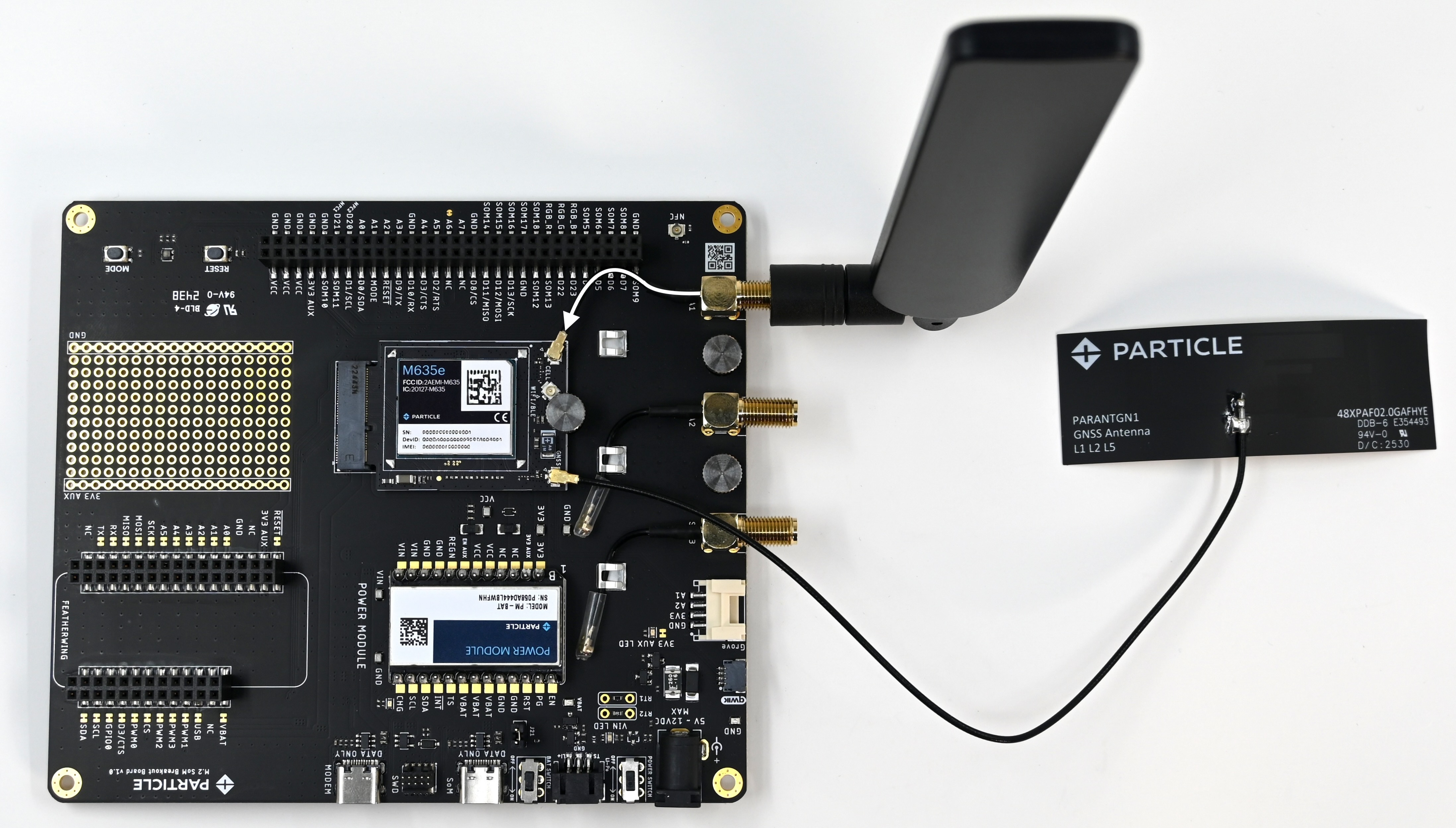 M635e on M.2 breakout board