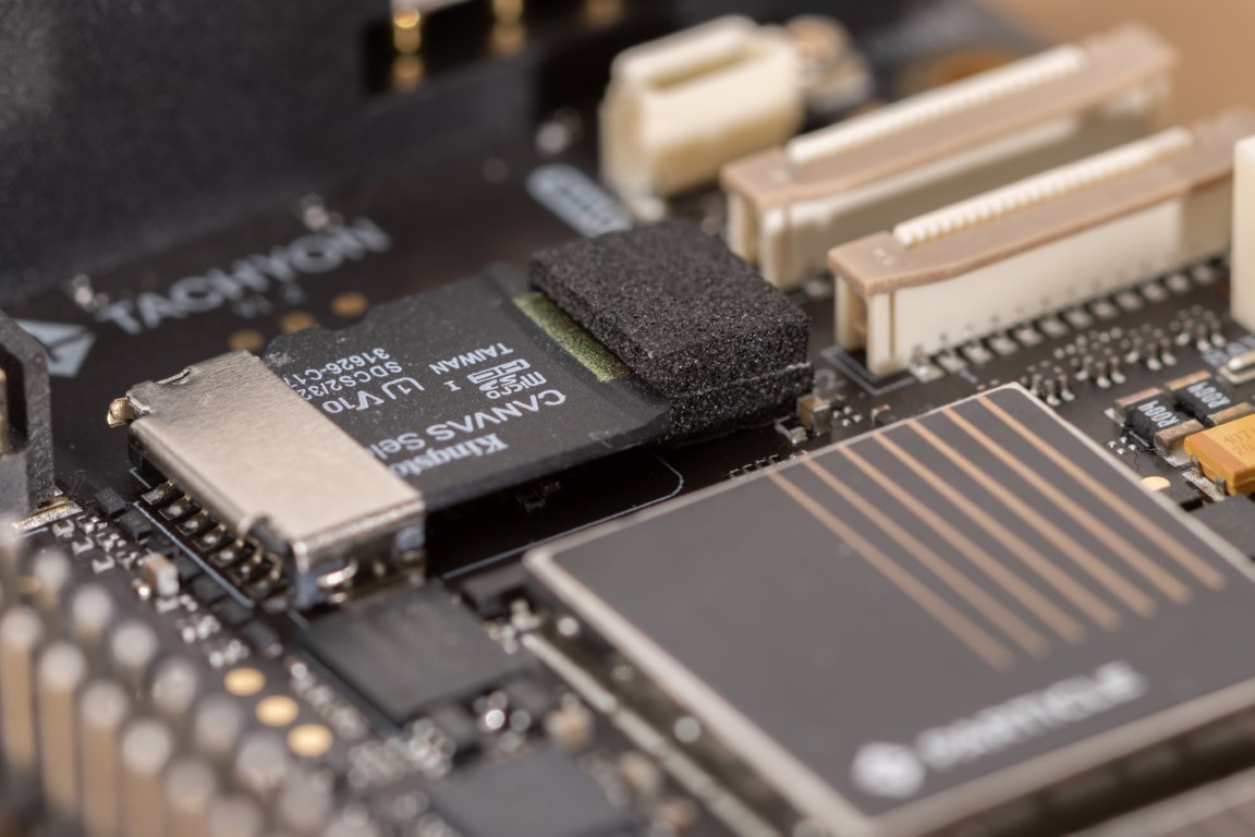 SD card mounted with foam